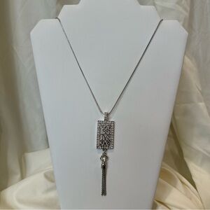 “Touchstone Crystal” Rodium Necklace with Elegant Design and Swarovski Crystals